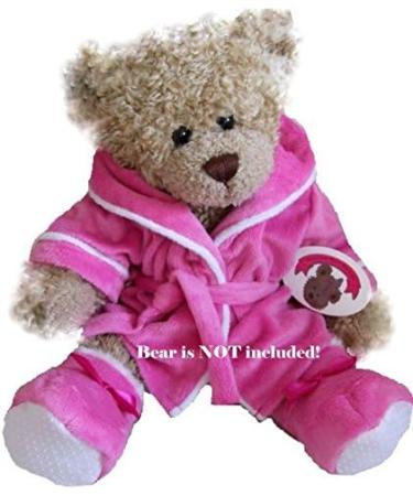 Build Your Bears Wardrobe Teddy Bear Robe with Slippers - Candy Pink - Buy Online on GoSupps.com
