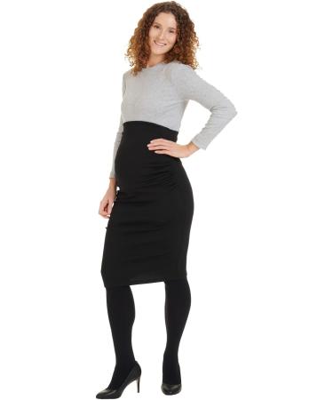 Herzmutter Maternity Skirt XL Black Cotton Pencil Midi Length - Buy Online on GoSupps.com