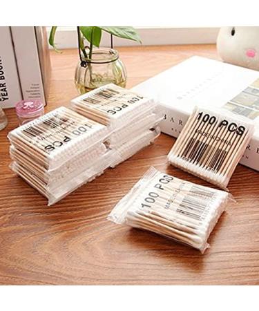 Greatangle-UK 100pcs Antibacterial Cotton Swabs - Double Head Wooden Handle Makeup Sticks for Health & Hygiene - Buy Online on GoSupps.com