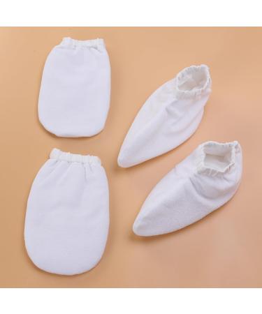 2 Paires Mitaines Isolantes ponge pour Bain de Paraffine Soins des Mains Lavables Blanc - Buy Online on GoSupps.com