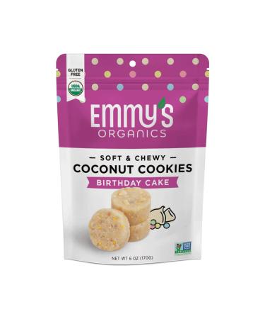 Emmy's Organics Coconut Cookies - Pack of 1 (Birthday Cake) | Gluten-Free, Organic, Vegan, Paleo-Friendly