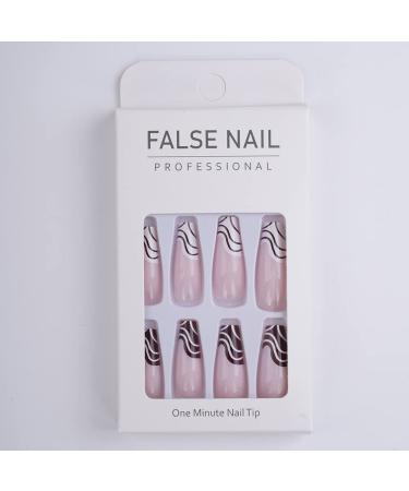 Xerling French Glitter Rhinestone Press-On Nails | Blue Heart Coffin Design | Long Fake Nails for Women & Girls | 24Pcs - Buy Online on GoSupps.com