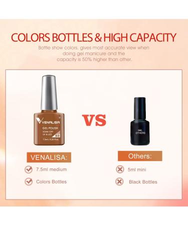 VENALISA Fall Gel Nail Polish Set - 12 Colors (Green Brown Yellow Glitter Red) - 7.5ml Soak Off UV LED Nail Gel for DIY Manicure & Salon Use - International Shipping Available - Buy Online on GoSupps.com