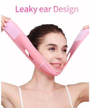 CURELIX Double Chin Reducer | Reusable V Line Lifting Belt & Face Lift Mask for Women (Pink) - Shop Now - Buy Online on GoSupps.com