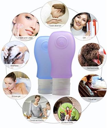 FantasyDay 4 Pack Silicone Travel Set - BPA-Free TSA Approved Containers for Shampoo Cream & Body Care - Safe & Portable Travel Accessories - Buy Online on GoSupps.com