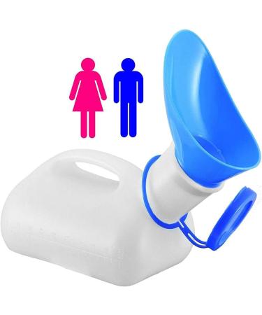 Unisex Portable Urinal for Male/Female 1000 ml Urine Bottle Urinal Toilet for Hospital Home Travel Camping for Elderly Man Child Man and Woman with a Cover and Stopper - Buy Online on GoSupps.com