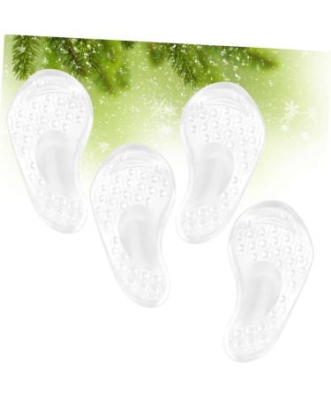 4 Pairs Silicone Arch Massage Insoles - Metatarsal Pads for Women - Anti-Slip Grip Half Shoe Inserts - High Heel Toe Protectors - Transparent 13x6.5cm - Buy Online on GoSupps.com