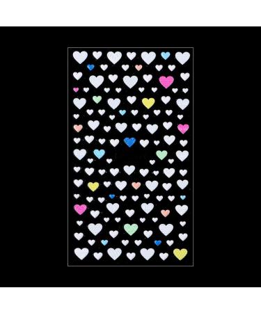 Decoration Acrylic Textured Decals Love Heart Embossed White Cloud Nail Art Stickers 5D Engraved(5D-K111)