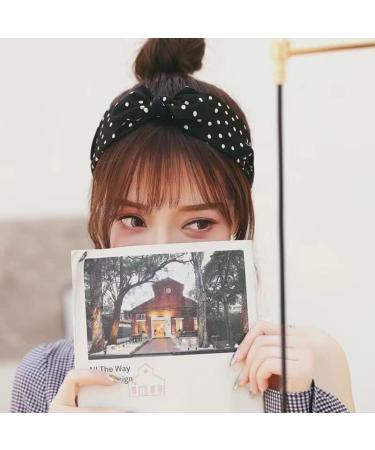 Hair Band for Women Girls Ladies Head Band Polka Dot Hair Bow for Women Rabbit Ears Headband for Women Bow Headbands for Girls (Black) - Buy Online on GoSupps.com