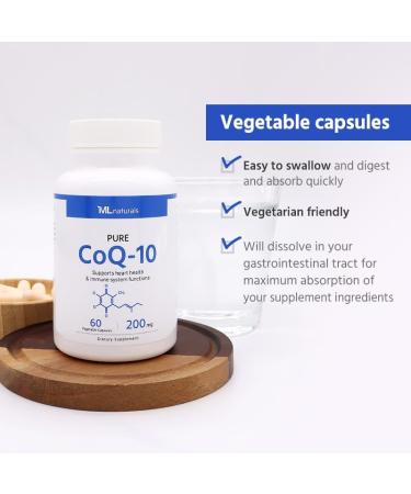 Buy Pure CoQ-10 200 mg - 60 Vegetable Capsules | Premium Quality Health Supplement - 2-Month Supply - Buy Online on GoSupps.com