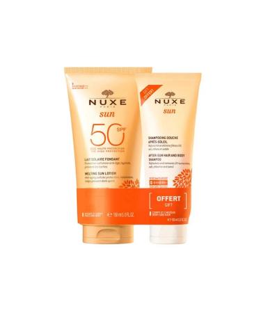 Nuxe Sun Lait Solaire Fondant SPF50 150 ml + Shampoing Douche Apr s-Soleil 100 ml Offert