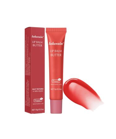 Lip Butter Balm Birthday Cake Lip Balm Cocoa Butter Conditioning Lip Mask And Lip Balm For Instant Moisture Shine And Hydration Soothing Lip Care Enhance The Texture Of Your Lips (#4 Poppy)