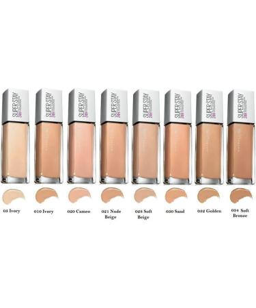 Foundation SuperStay 24H Full Coverage - 34: Soft Bronze 30ml Pack of 3 (3 x 30ml) - Buy Online on GoSupps.com