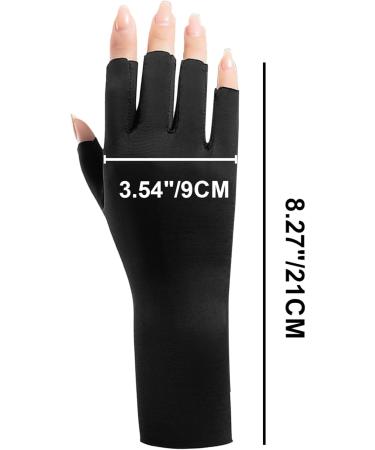 1 Pair Uv Glove for Gel Manicures Breathable Uv Protection Gloves UPF50+ Uv Nail Gloves Fingerless Manicure Gloves Uv Protection for Nail Art Skin Care Black Beauty Supplies - Buy Online on GoSupps.com