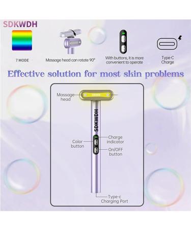 Red & Blue Rejuvenation Face & Eye Massager - 7 in 1 LED Beauty Wand with Light Therapy for Skincare & Anti-Aging Solutions - Buy Online on GoSupps.com