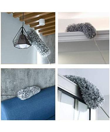 100 Stainless Steel Microfiber Duster with Extension Pole - Extendable, Bendable Head for High Ceiling Fan, Interior Roof, Cobweb, Gap Dust - Wet/Dry Cleaning - Buy Online on GoSupps.com