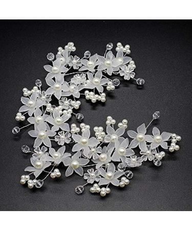 NATHA Handmade Bridesmaid Wedding Head Dress White Beads Hair Flower Headpieces Pearl Bride Hair Pieces Crystal Bridal Head Jewelry - Buy Online on GoSupps.com