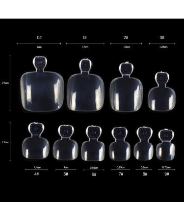 Mwoot 500 Pieces Clear Fake Toenails - DIY Artificial Toe Tips Set (10 Sizes) - Perfect for Nail Art and Nail Extensions - Buy Online on GoSupps.com