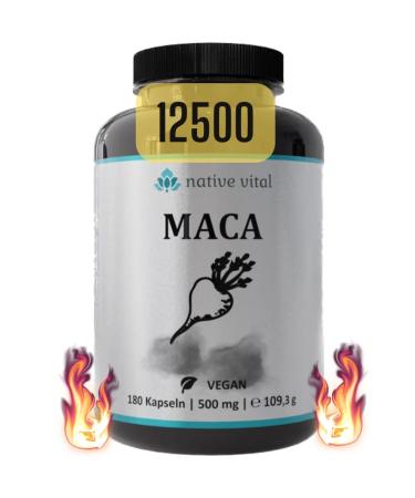 MACA BLACK - IMPORTANT: 25:1-12 500mg MACA powder - 180 capsules - German production - Vegan - Laboratory tested