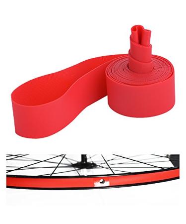 Dilwe Bike Tire Liners, PVC Red Bicycle Rim Strip Rim Tape Fits 20inch 24inch 26inch 700C Riding Wheels
