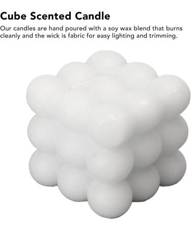 Handcrafted White Cube Scented Candle | Elegant Soy Wax Decor for Home & Scenery | International Shipping - Buy Online on GoSupps.com