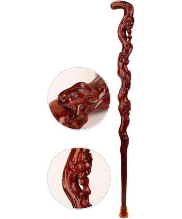 Wooden Cane Solid Walking Stick Elderly Crutches Solid Wood Carving Walking Stick Wooden Cane Walking Stick with Hospital for Elderly Seniors - Buy Online on GoSupps.com