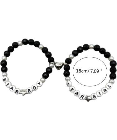 Oralgos Colorful Pearl Bracelets - Stackable Star-Shaped Jewelry Trendy Valentine's Day Accessory 2-Piece Hand Chain Set - Buy Online on GoSupps.com