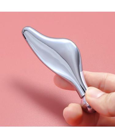 3D Eye Cream Massager - Double Heads Rotating Roller Ball & Mini Scraping Board for Skin Care - Silver - Buy Online on GoSupps.com