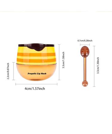 Bee Lip Balm Honey Pot Propolis Moisturizing Sleeping Lip Mask Overnight with Stick Long-lasting Hydrating Lip Exfoliator Lip Care Balm Gifts for Women (Strawberry) - Buy Online on GoSupps.com