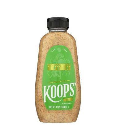Koops Mustard squeeze Horseradish, 12 oz