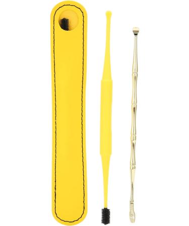 Ear Cleaner Set Durable Easy To Carry Spring Ear Spoon Set for Home(yellow) - Buy Online on GoSupps.com