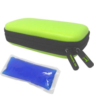Travel RX Insulated Insulin Case | Portable Diabetic Organizer with Gel Pack | Shock-Proof Soft Leather Exterior | Parrot Green (8x4x2) - Buy Online on GoSupps.com