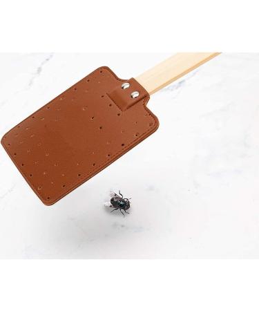 Fly Swatter Strong Leather Fly Swat with Long Flexible Handle Heavy Duty Fly Swatters Fly Swatters Brown - Buy Online on GoSupps.com
