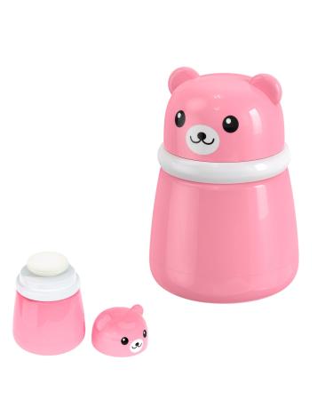Bo te de Talc Poudre B b Portable avec Houpette R utilisable Distributeur de Talc Vide pour Voyage Bocal en Forme d'Ours de Poudre Corporelle pour Enfant et Femme (sans Poudre) (Rose)