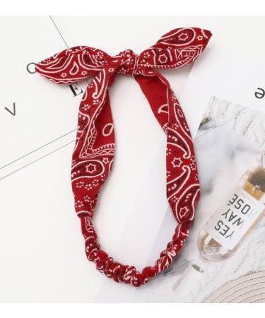 Voarge 2 Pieces Head Scarf for Women Retro Flower Print Hair Bands Vintage Rabbit Ear Hair Accessories for Women and Girls Twist Bow Wired Headbands - Buy Online on GoSupps.com