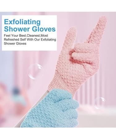 Yiclick Exfoliating Gloves 6 Pairs - Body Scrubber for Shower Exfoliation - Dead Skin Remover Sponge Loofah Mitt for Men and Women - 12pcs (Blue & Pink) - Buy Online on GoSupps.com