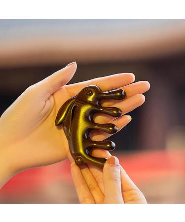 Rabbits Sandalwood Massage Kamm Gua Sha Comb | Natural Wide Tooth Acupressure Tool | Ideal Gift for Men & Women - Buy Online on GoSupps.com