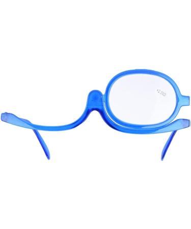 Magnify Eye Makeup Glasses Makeup Glasses Flip Up Lens Single Lens Rotating Eye Glasses Women Cosmetic Makeup Essential Tool Gafas De Maquillaje Lentes Para Maquillarse (250+Blue) - Buy Online on GoSupps.com