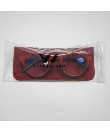 Vevesmundo Anti Blue Light Reading Glasses for Men & Women - Retro Full-Rim Visual Aid with Spring Hinges & 2.0x Blue Light Filter - Buy Online on GoSupps.com