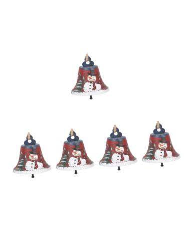Abaodam 5st bell pendant made of wrought iron Christmas bells hanging bell Christmas jewelry to hang Christmas bell made of metal bell ornaments older tree decorations artificially 7x7cmx5pcs as shown x 5 pieces