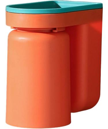Anximt Toothbrush Mug Wall Holder - Punch-Free Self-Adhesive Bathroom Organizer with 2 Cups for Toothpaste & Razor - Orange - Buy Online on GoSupps.com