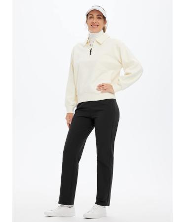 BALEAF Women's Fleece Lined Straight Leg Sweatpants with Zipper Pockets - Black Large - Buy Online on GoSupps.com