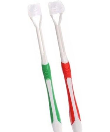 Suicra Three-Head Toothbrush - Safe Red Design for Complete Oral Care 185mm - Perfect for Tea Lovers - Buy Online on GoSupps.com