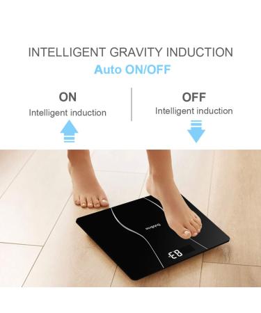 BobBros Digital Body Weight Scale - Step-On Technology, High Accuracy 0.2 lb/0.1 kg, 400 lbs/180 kgs Capacity (Black) - Buy Online on GoSupps.com