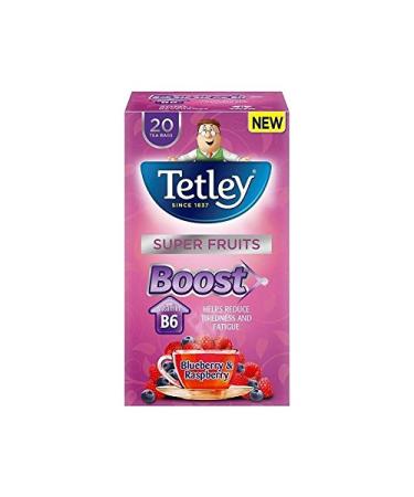 Tetley Tetley Super Fruit Tea Boost Pack of 6 Blueberry and Raspberry Tea Bags