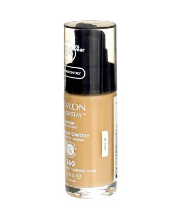 Revlon ColorStay Makeup Foundation Golden Caramel 360 SPF 15 - 1 fl oz (Pack of 1) - Buy Online on GoSupps.com