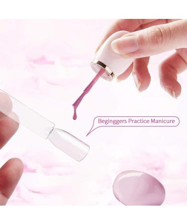 Hedmedum 100 PCS False Nail Art Tips Display Sticks with Metal Split Ring - Clear & White | Gel Polish Salon Practice Tools - Buy Online on GoSupps.com