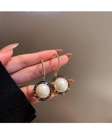 JWICOS Faux Pearl Rhinestone Dangle Earrings - Boho Gold Beaded Hoop Cuff for Prom & Party | Women's Jewelry - Buy Online on GoSupps.com