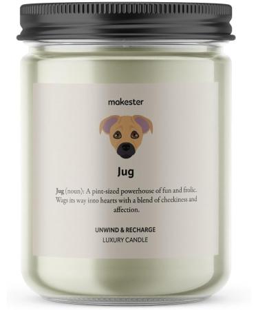220g Soy Wax Jug Candle with Vanilla Jasmine & Sugared Almond - Dog Candles Gift by Makester - Buy Online on GoSupps.com