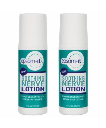 EPSOM-IT Soothing Nerve Lotion Rollerball: Concentrated Epsom Salt Lotion Fortified with Arnica Capsaicin and Aloe Vera (2-Pack)